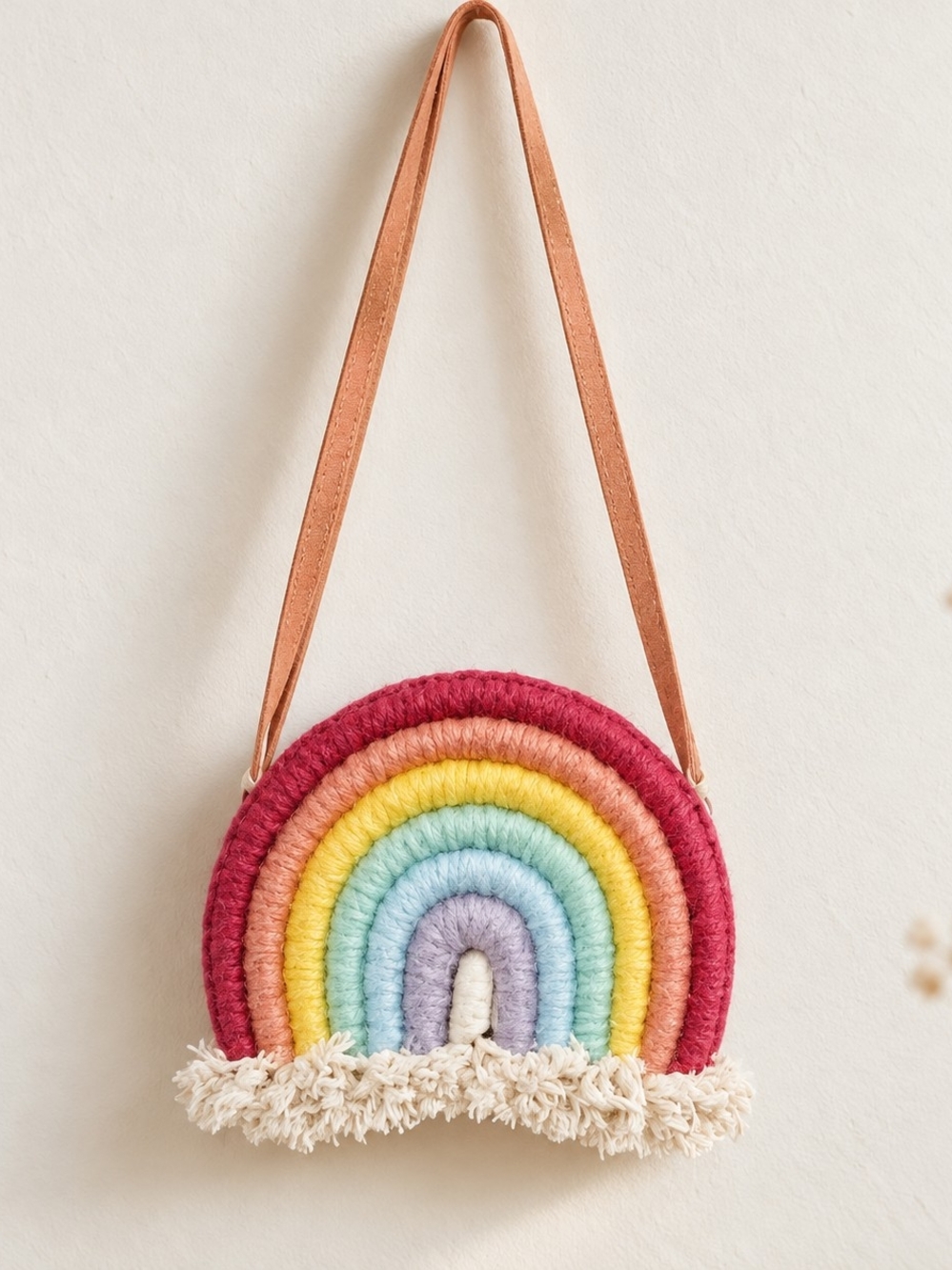 Anthropologie x Mandi Smethells Sunny Days Rainbow Fringe Boho Crossbody Purse